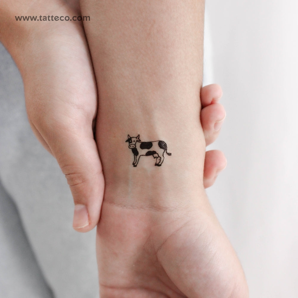 Small Cow Temporary Tattoo - Set of 3