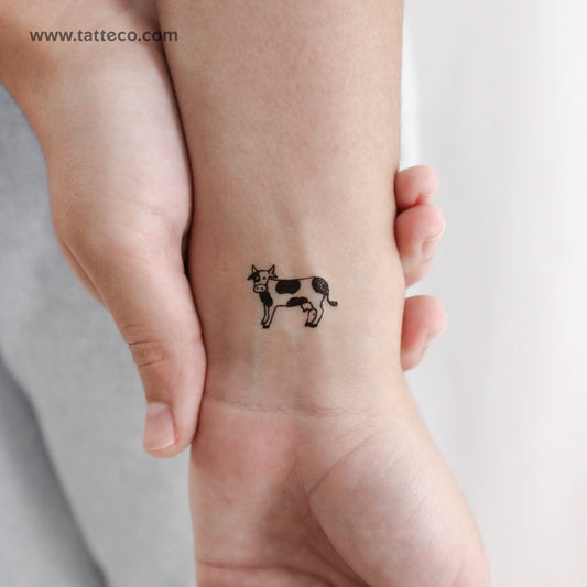 Small Cow Temporary Tattoo - Set of 3