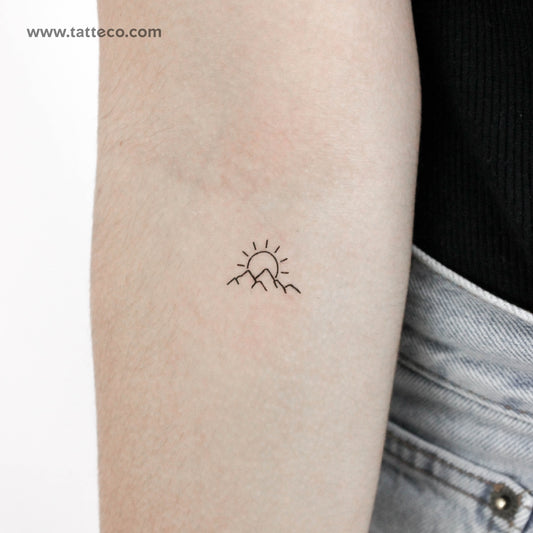 Mountain Sunset Temporary Tattoo - Set of 3