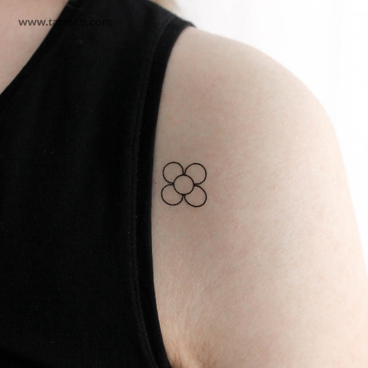 Tatuaje temporal de línea fina de la flor de Barcelona (juego de 3)