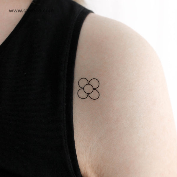Fine Line Flower Of Barcelona Temporary Tattoo - Set of 3