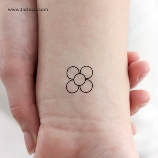 Tatuaje temporal de línea fina de la flor de Barcelona (juego de 3)