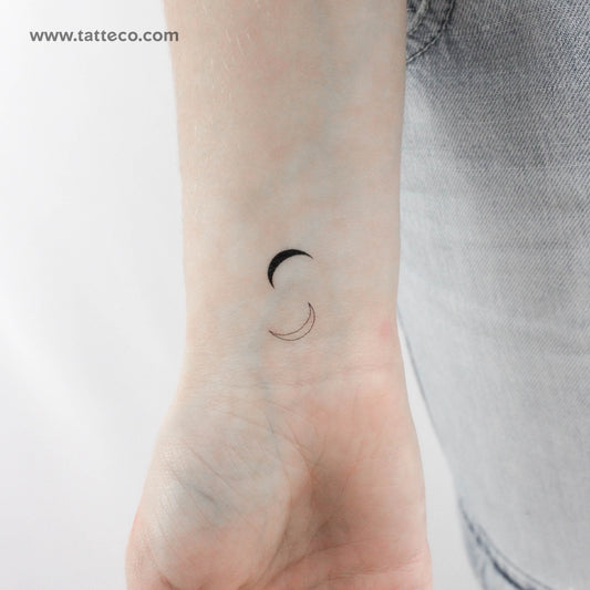 Tatuaje temporal de pareja de lunas pequeñas - Juego de 3