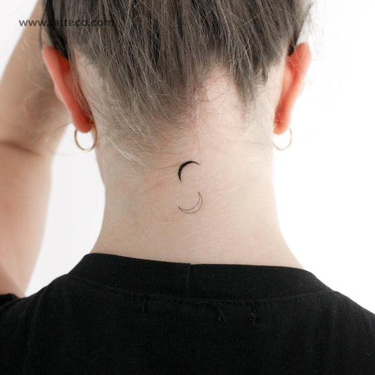 Tatuaje temporal de pareja de lunas pequeñas - Juego de 3