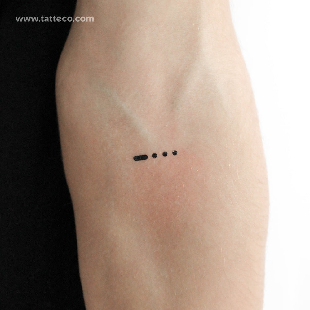 Morse B Temporary Tattoo - Set of 3