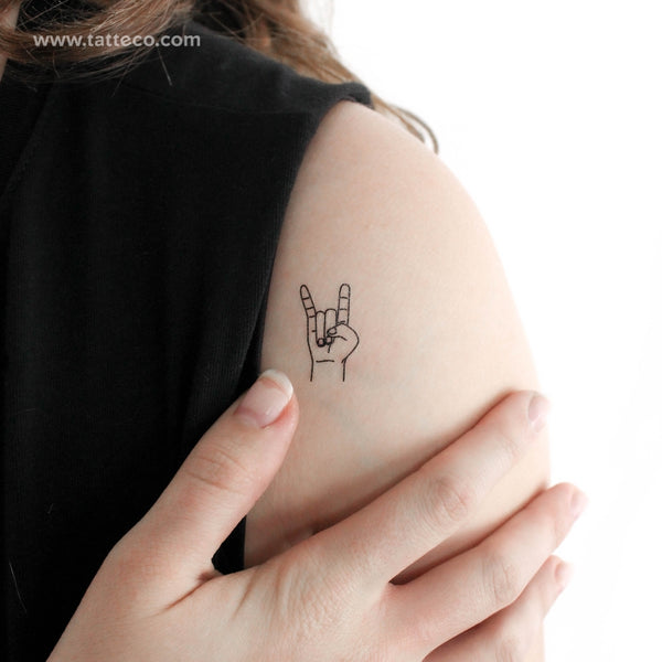 Rock Salute Temporary Tattoo - Set of 3