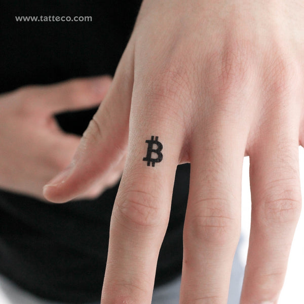 Tiny Bitcoin Symbol Temporary Tattoo - Set of 3