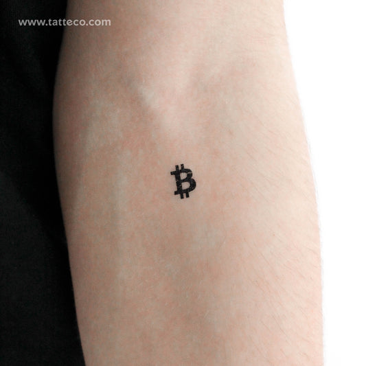 Tiny Bitcoin Symbol Temporary Tattoo - Set of 3