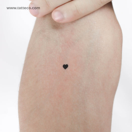 Tatuaje temporal de corazón negro pequeño (juego de 3)