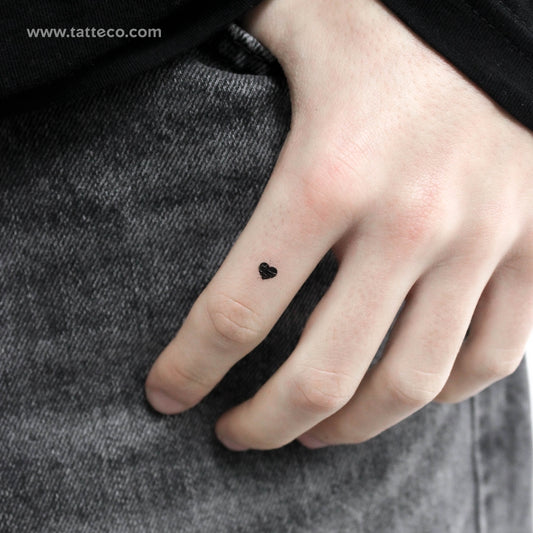 Tatuaje temporal de corazón negro pequeño (juego de 3)