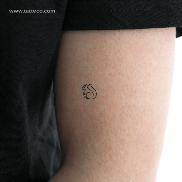 Tiny Squirrel Temporary Tattoo - Set of 3