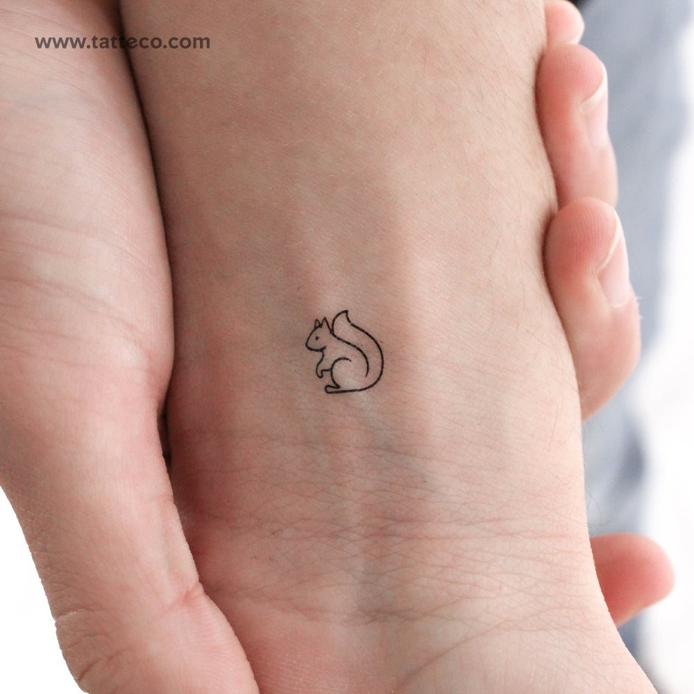 Tiny Squirrel Temporary Tattoo - Set of 3