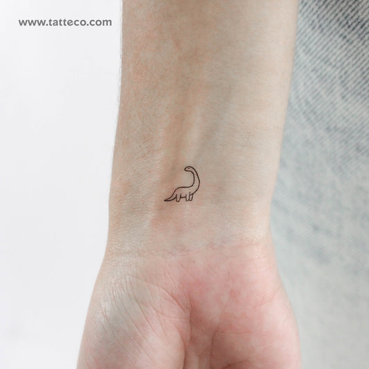 Tiny Brontosaurus Temporary Tattoo - Set of 3