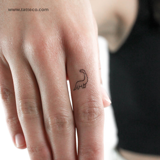Tiny Brontosaurus Temporary Tattoo - Set of 3