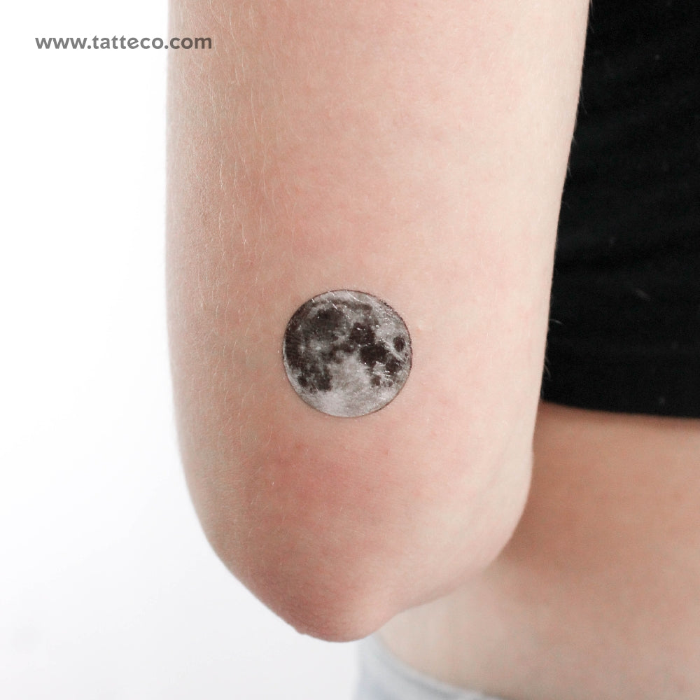 Tatuaje temporal de luna llena pequeña - Juego de 3