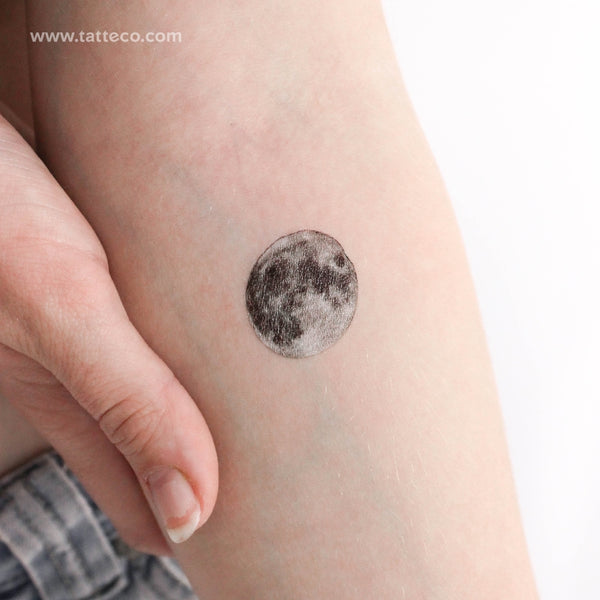 Small Full Moon Temporary Tattoo - Set of 3