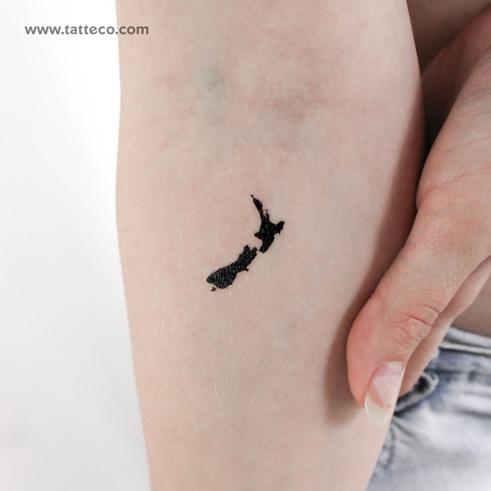 Tatuaje temporal del mapa de Nueva Zelanda (juego de 3)