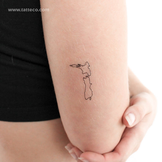 Tatuaje temporal del mapa de Nueva Zelanda (juego de 3)