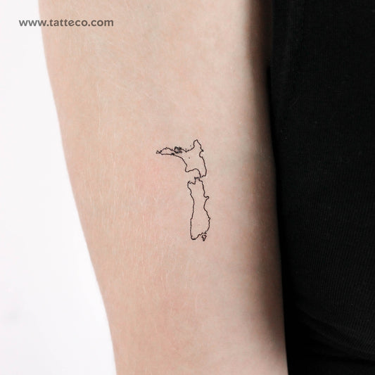 Tatuaje temporal del mapa de Nueva Zelanda (juego de 3)