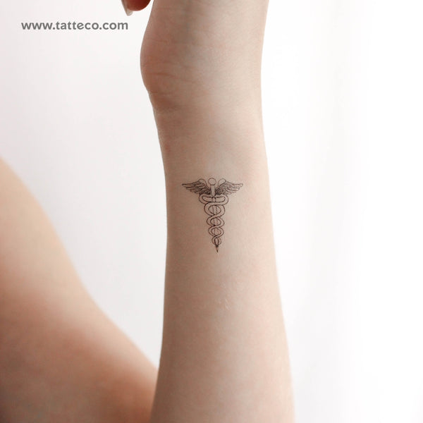 Small Caduceus Temporary Tattoo - Set of 3