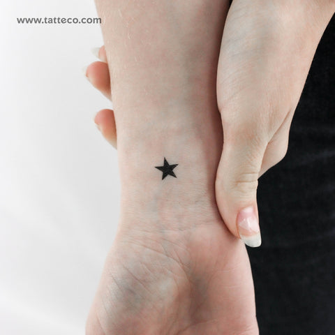 Black Star Temporary Tattoo - Set of 3