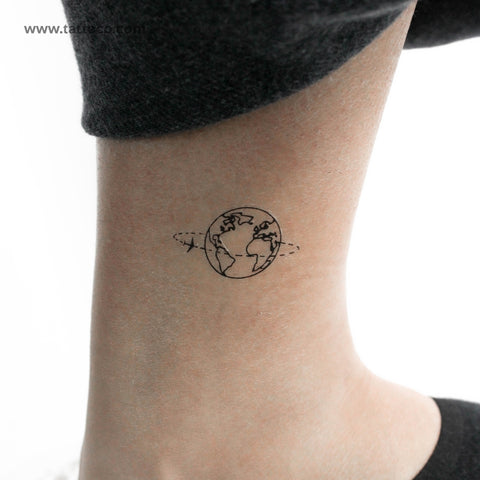 Around The World Trip Temporary Tattoo - Set of 3