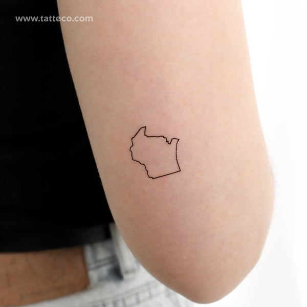 Wisconsin Map Outline Temporary Tattoo - Set of 3