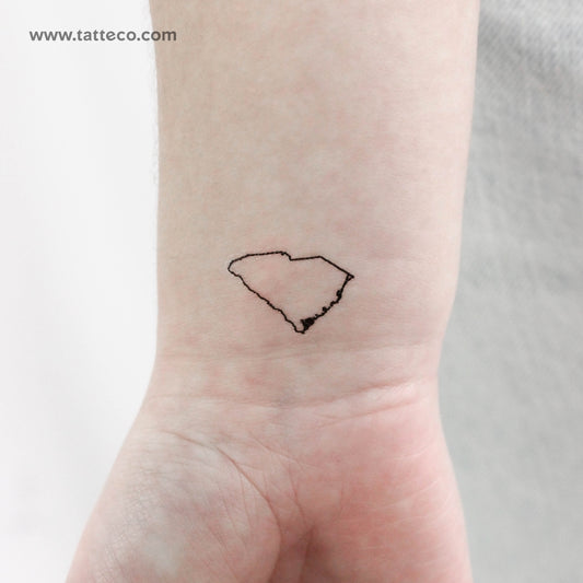 Tatuaje temporal del contorno del mapa de Carolina del Sur (juego de 3)