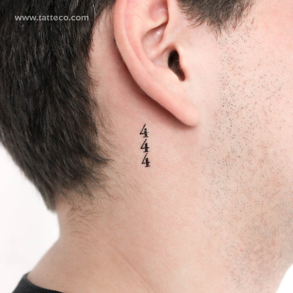 Vertical 444 Temporary Tattoo - Set of 3