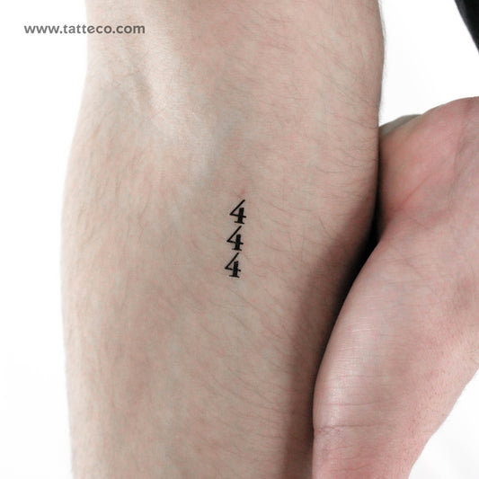 Vertical 444 Temporary Tattoo - Set of 3