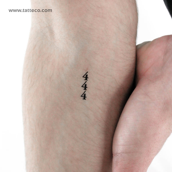 Vertical 444 Temporary Tattoo - Set of 3