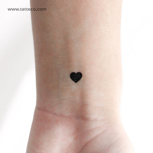 Tatuaje temporal de corazón negro pequeño - Juego de 3