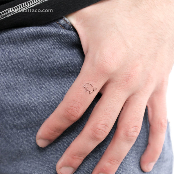 Tiny Whale Temporary Tattoo - Set of 3