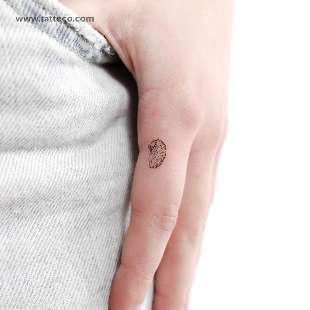 Tiny Brain Temporary Tattoo - Set of 3