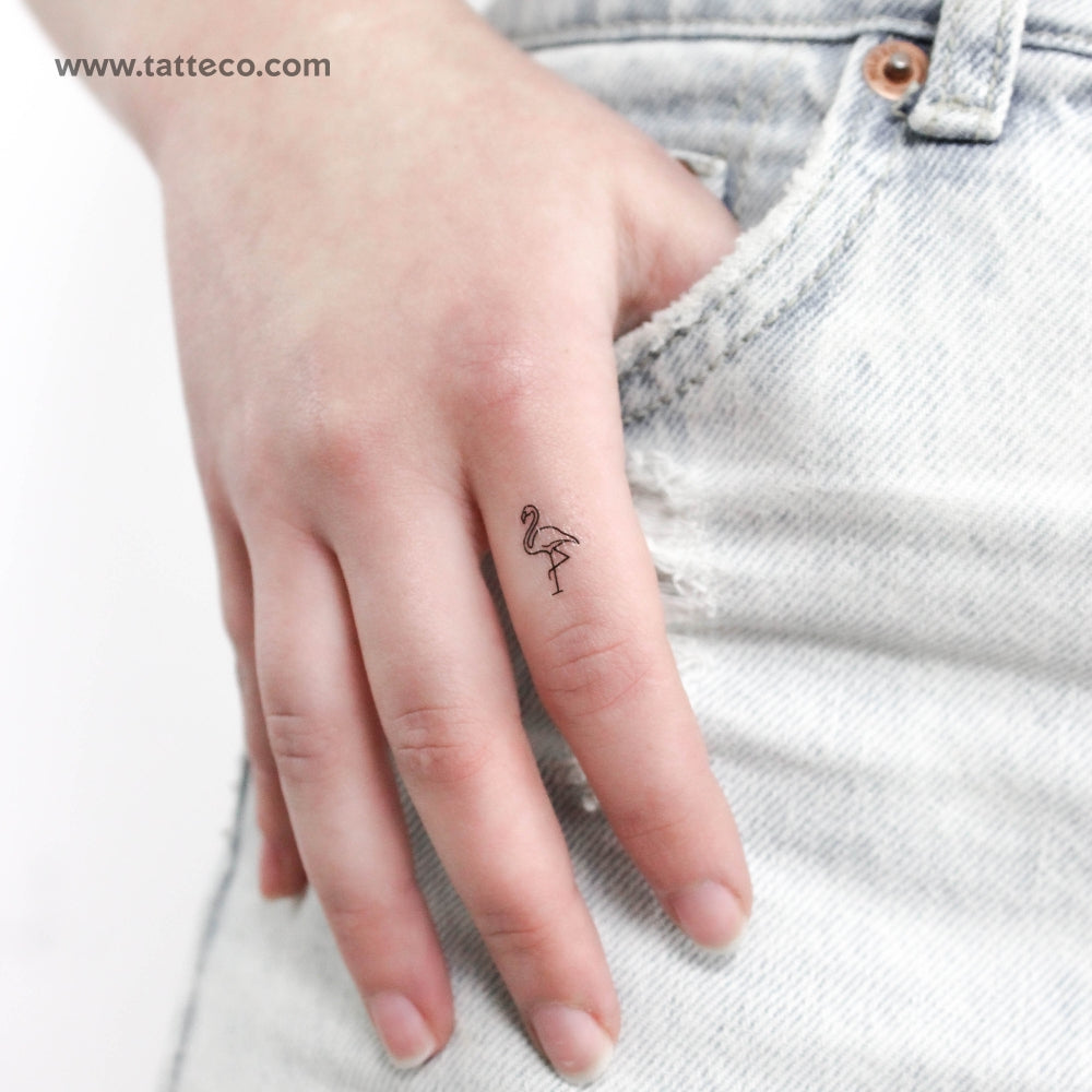 Tiny Flamingo Temporary Tattoo - Set of 3