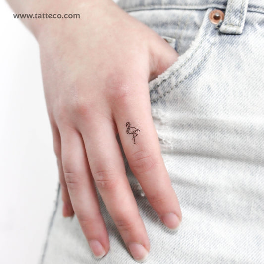 Tiny Flamingo Temporary Tattoo - Set of 3