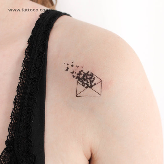 Butterfly Letter Temporary Tattoo - Set of 3