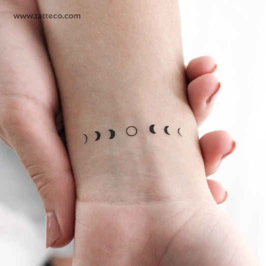 Tatuaje temporal de fases lunares (juego de 3)