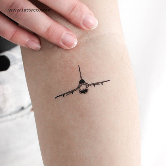 Tatuaje temporal del avión de combate F-16 (juego de 3)
