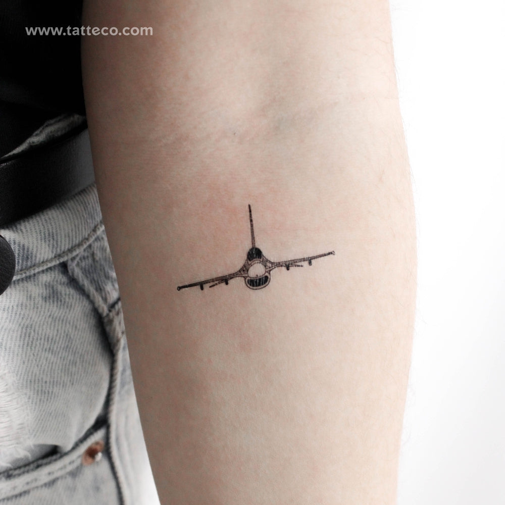 Tatuaje temporal del avión de combate F-16 (juego de 3)