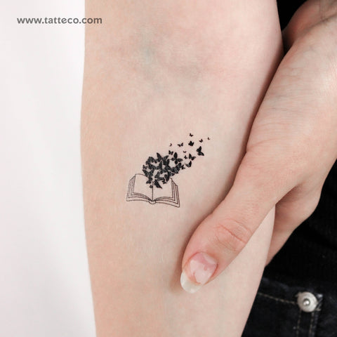 Butterfly Book Temporary Tattoo - Set of 3