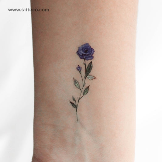 Blue Rose By Lena Fedchenko Temporary Tattoo - Set of 3