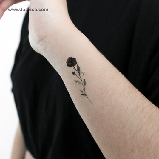 Black Rose By Lena Fedchenko Temporary Tattoo - Set of 3