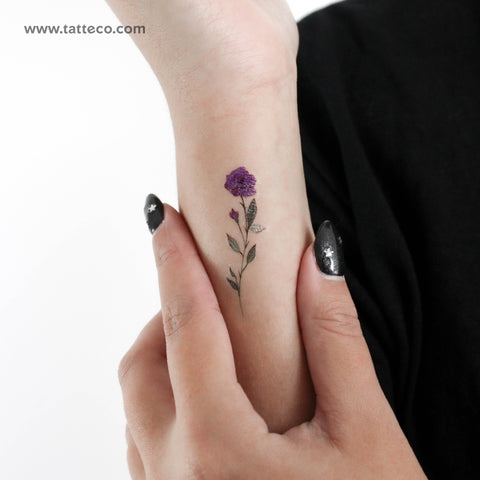 Purple Rose By Lena Fedchenko Temporary Tattoo - Set of 3