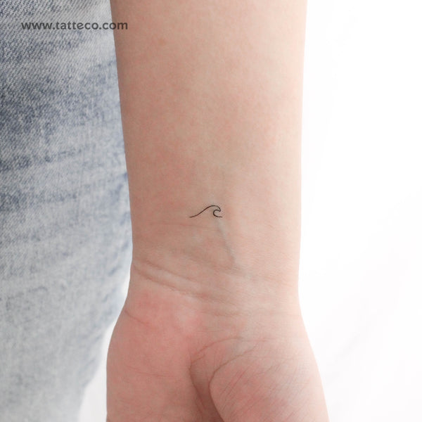 Tiny Wave (right) Temporary Tattoo - Set of 3