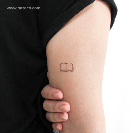 Minimalist Book Temporary Tattoo - Set of 3