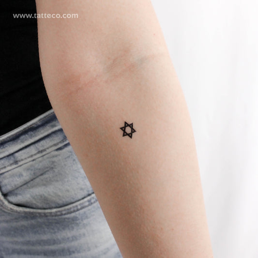 Tiny Star Of David Temporary Tattoo - Set of 3
