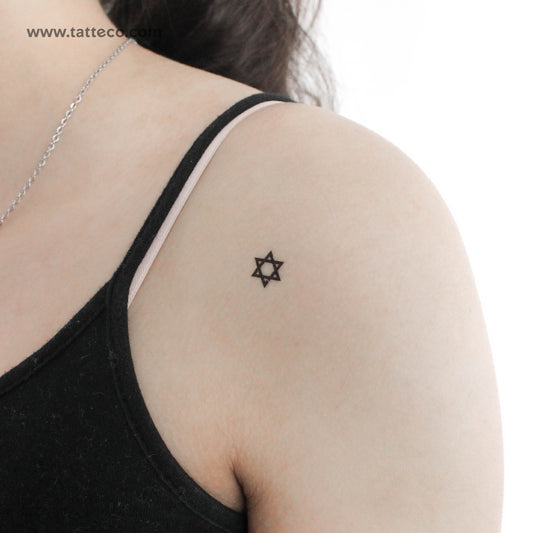 Tiny Star Of David Temporary Tattoo - Set of 3