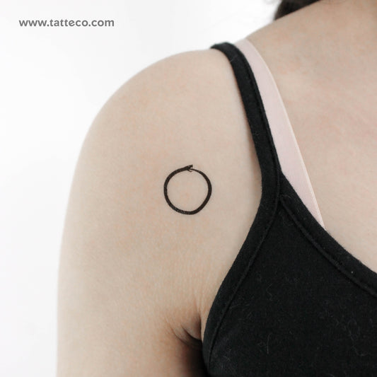 Minimalist Ouroboros Temporary Tattoo - Set of 3