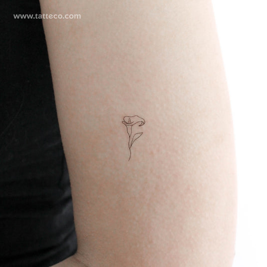 Tatuaje temporal de lirio de cala - Juego de 3